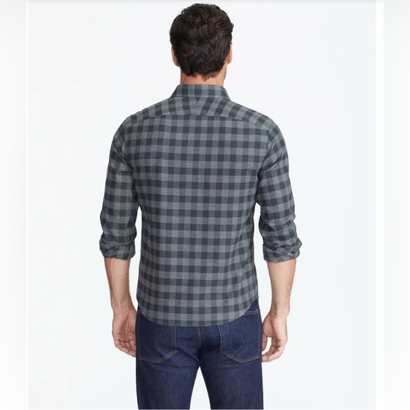 UNTUCKit Navy & Green Vigouroux Plaid Flannel Button Down Shirt Men’s Size M - Picture 3 of 15